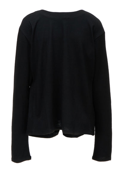 W/ SINGLE JERSEY KNOT DETAIL CARDIGAN