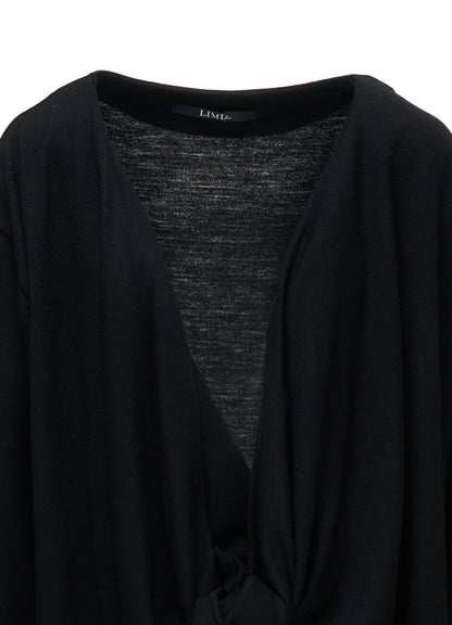 W/ SINGLE JERSEY KNOT DETAIL CARDIGAN