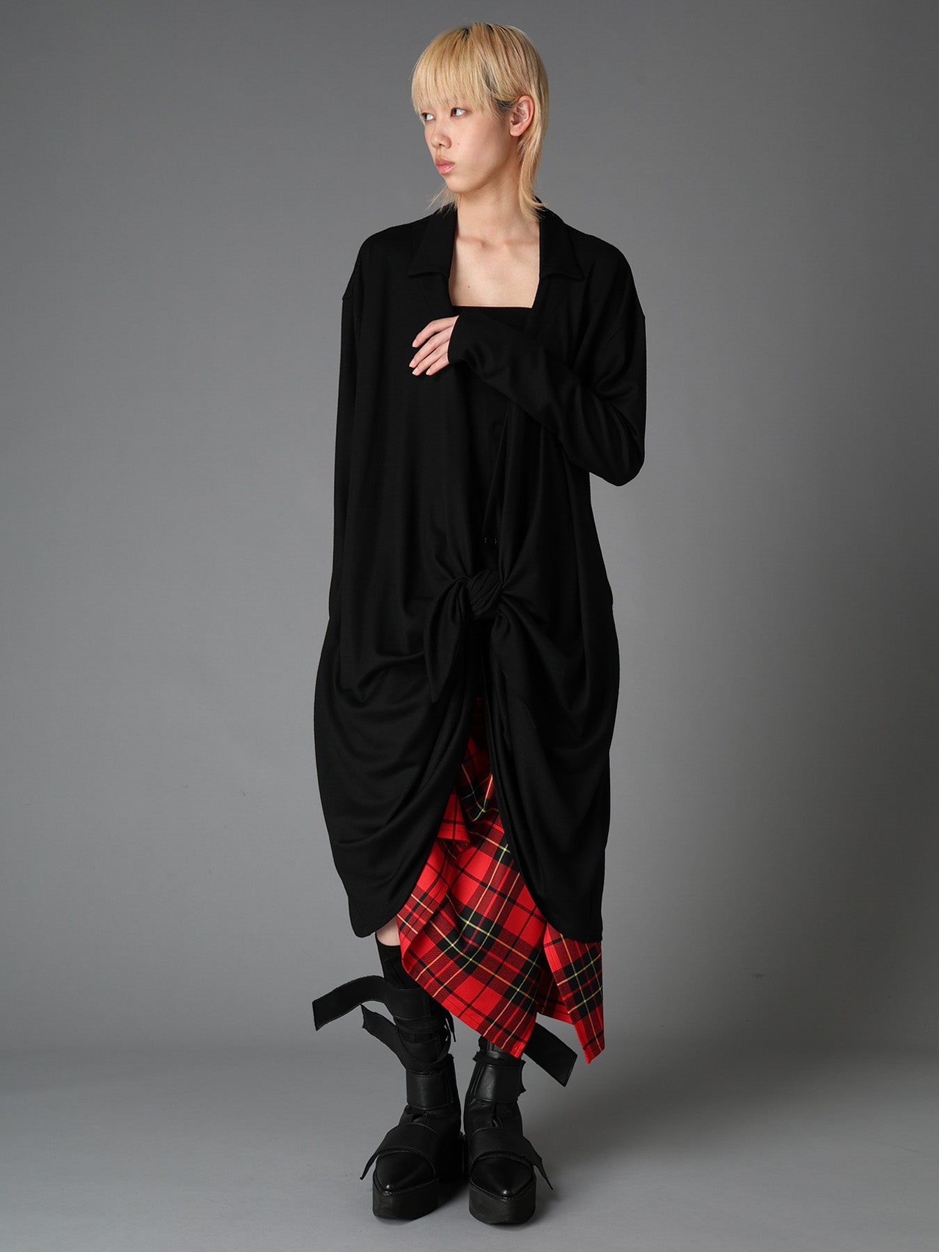 W/ SINGLE JERSEY KNOT DETAIL LONG CARDIGAN – THE SHOP YOHJI YAMAMOTO