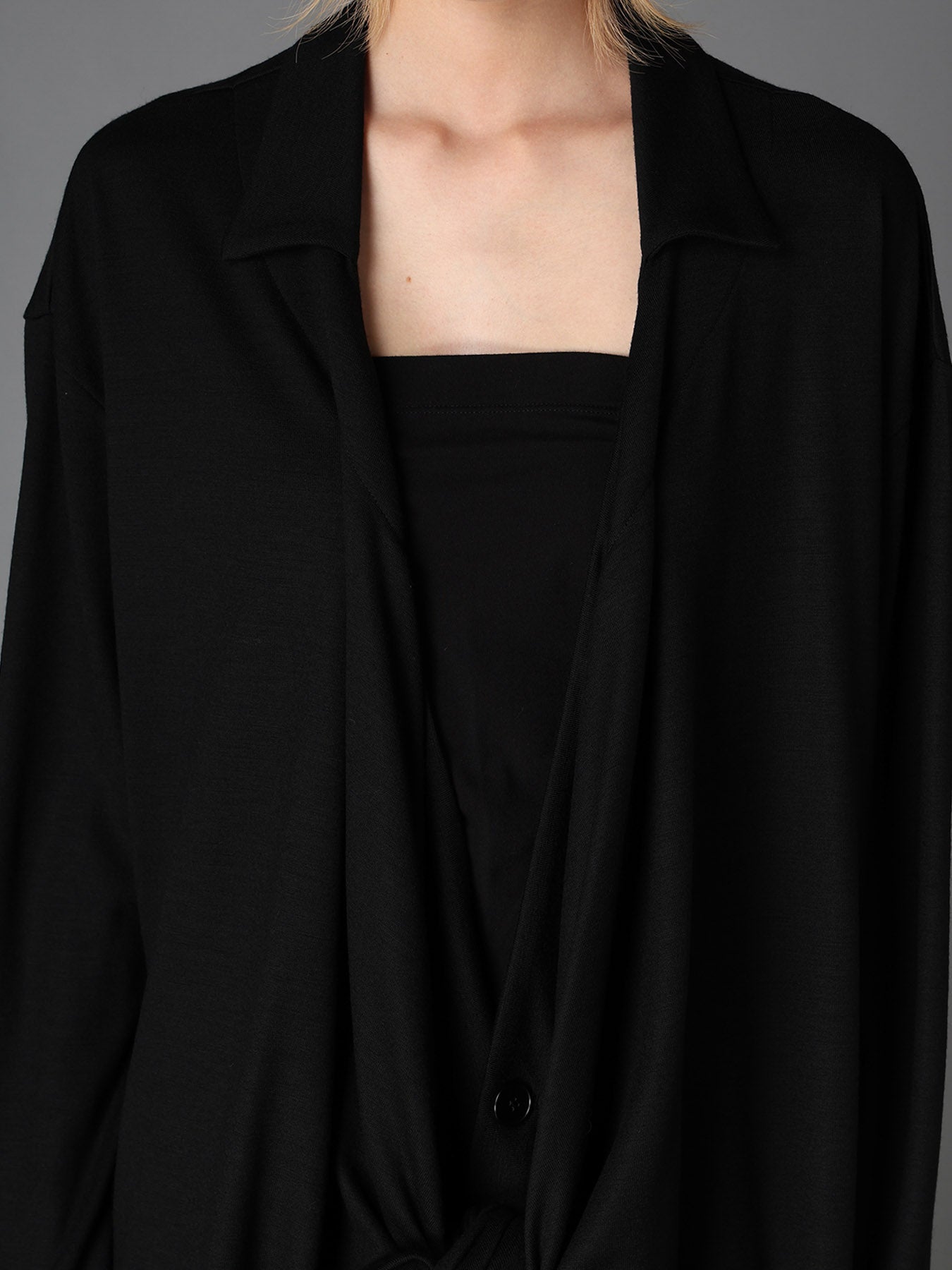 W/ SINGLE JERSEY KNOT DETAIL LONG CARDIGAN – THE SHOP YOHJI YAMAMOTO