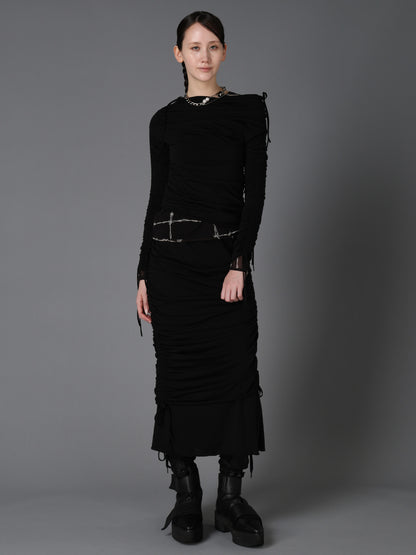 BIAS JERSEY GATHERED SLIM T