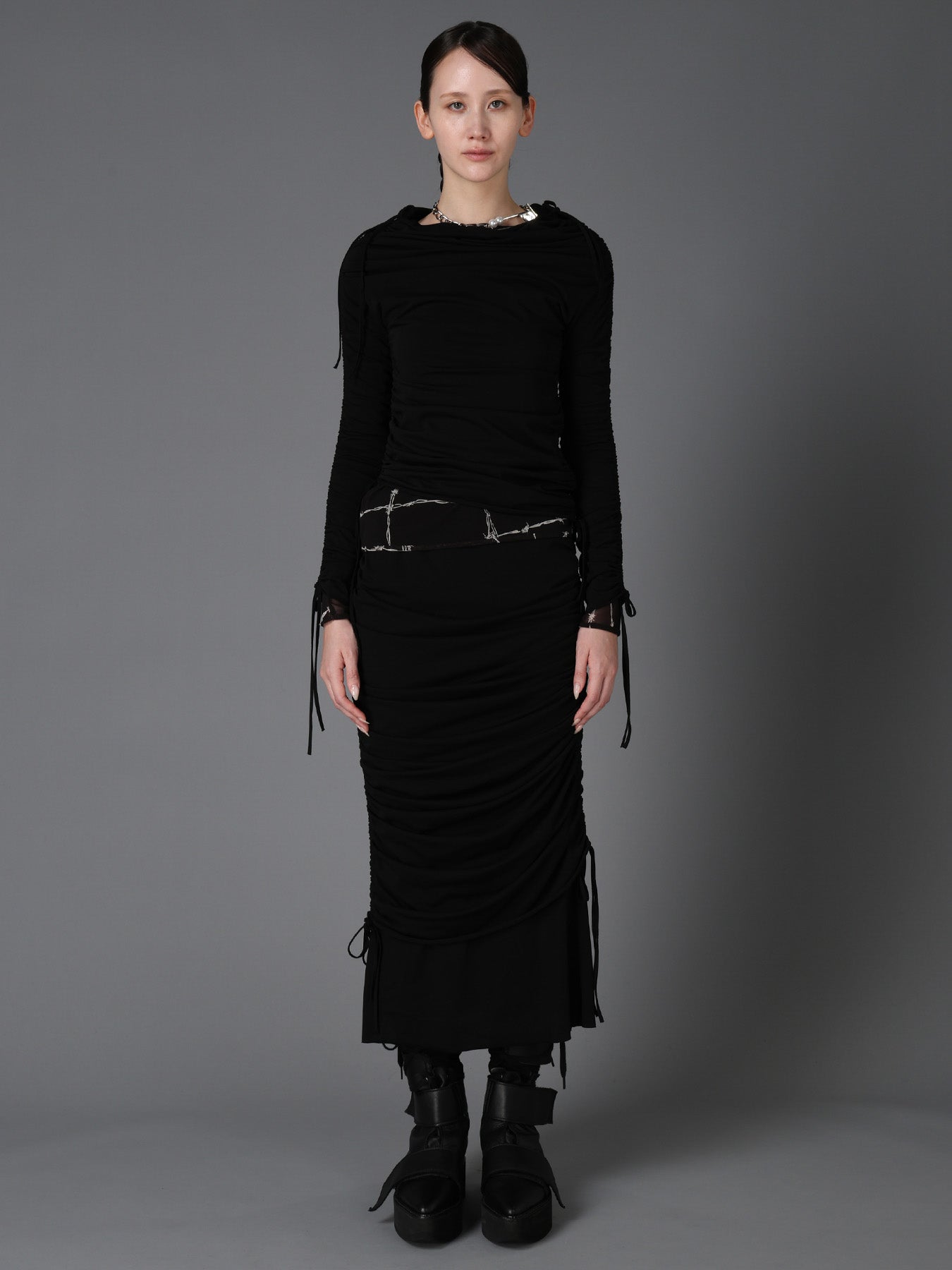 BIAS JERSEY GATHERED SLIM T