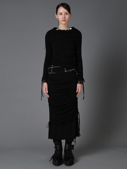 BIAS JERSEY GATHERED SLIM T