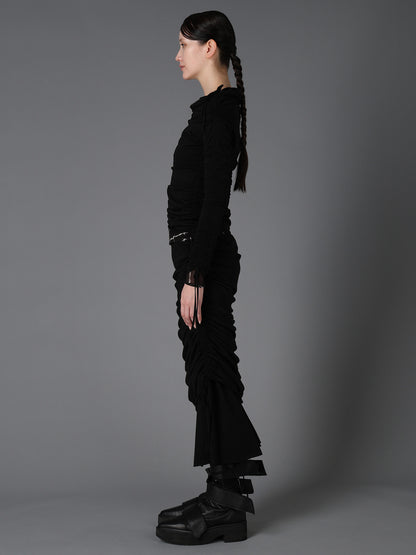 BIAS JERSEY GATHERED SLIM T