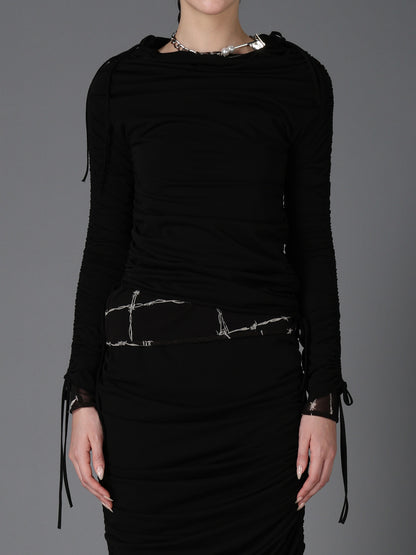 BIAS JERSEY GATHERED SLIM T