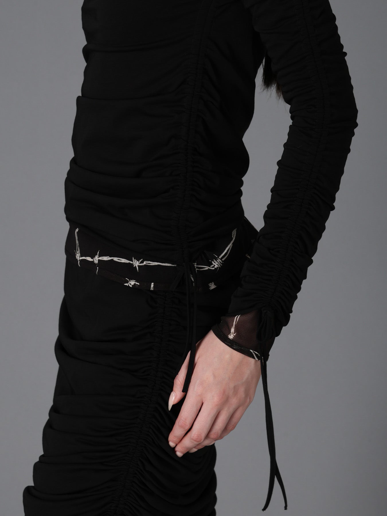 BIAS JERSEY GATHERED SLIM T