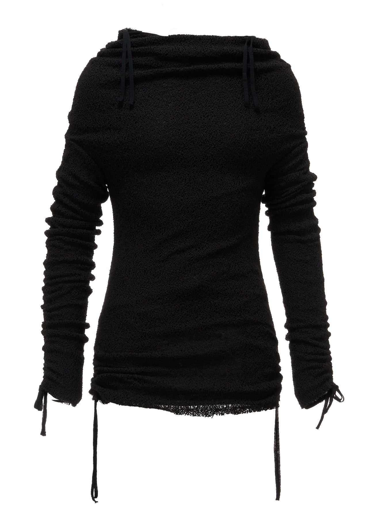 LACE+RIB KNIT GATHERED SLIM T – THE SHOP YOHJI YAMAMOTO