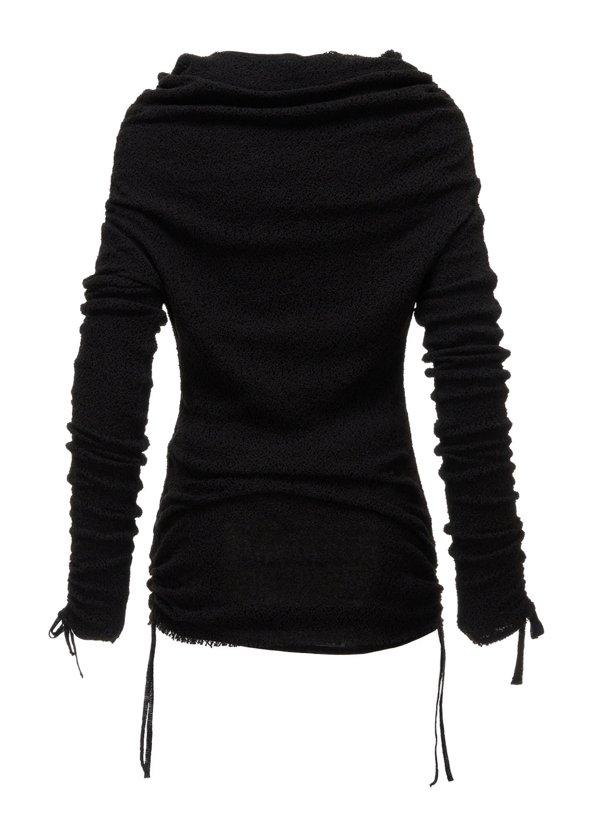 LACE+RIB KNIT GATHERED SLIM T