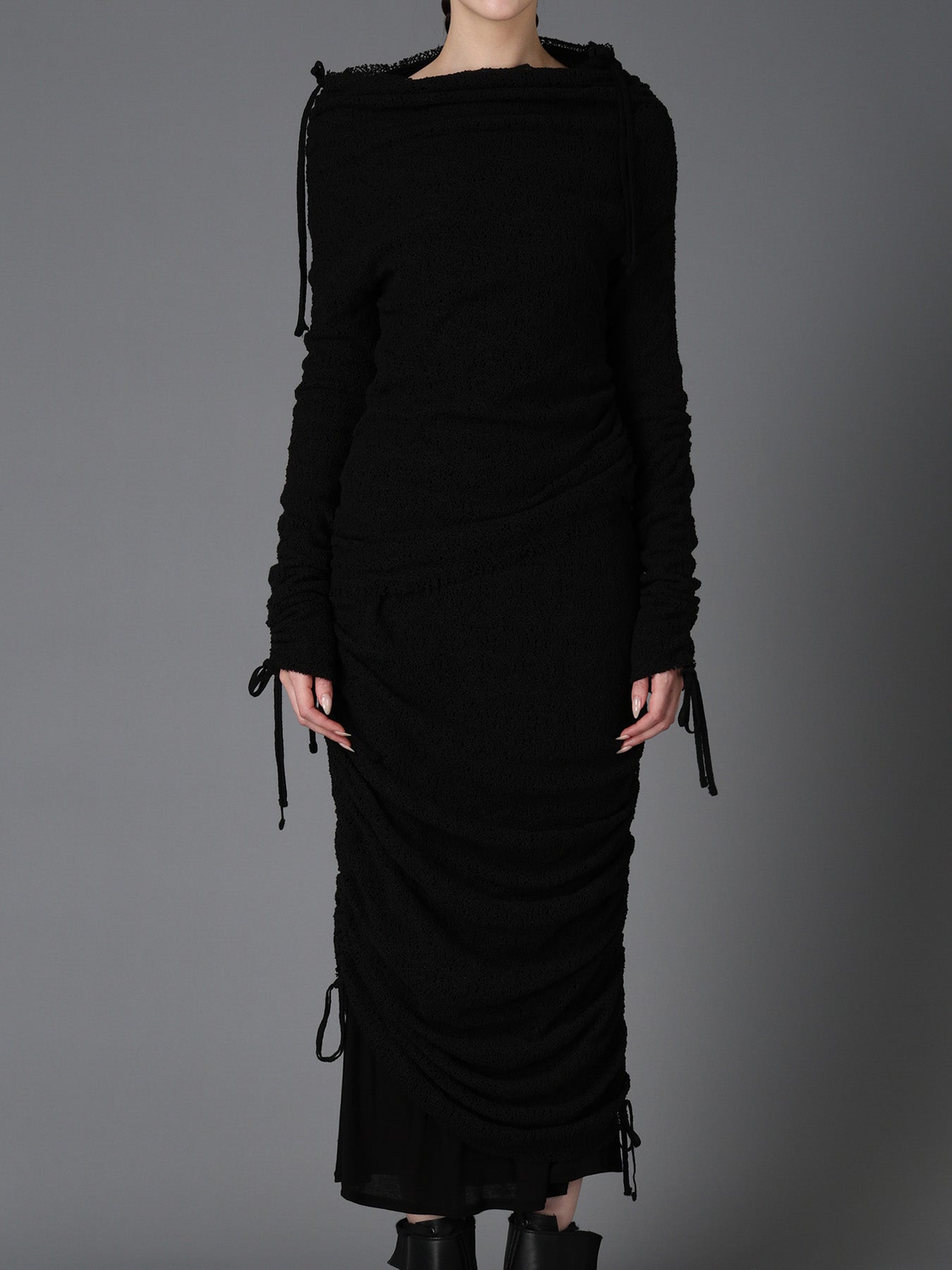 LACE+RIB KNIT GATHERED SLIM T – THE SHOP YOHJI YAMAMOTO