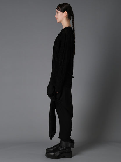 FLOCKED TULLE BALLOON LONG SLEEVE T