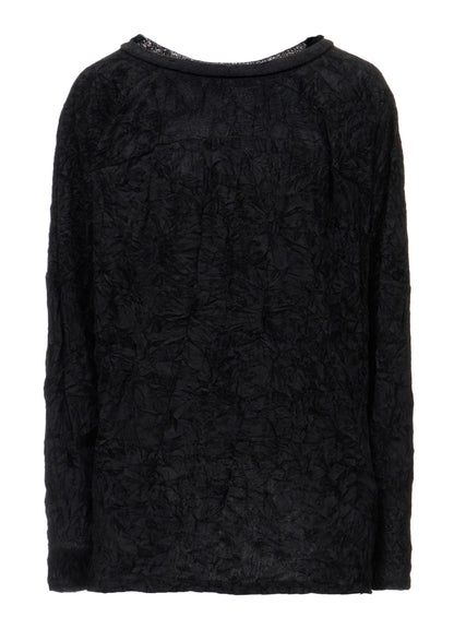 FLOCKED TULLE BALLOON LONG SLEEVE T