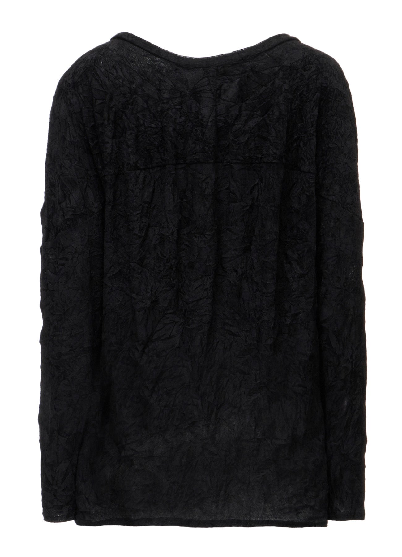 FLOCKED TULLE BALLOON LONG SLEEVE T