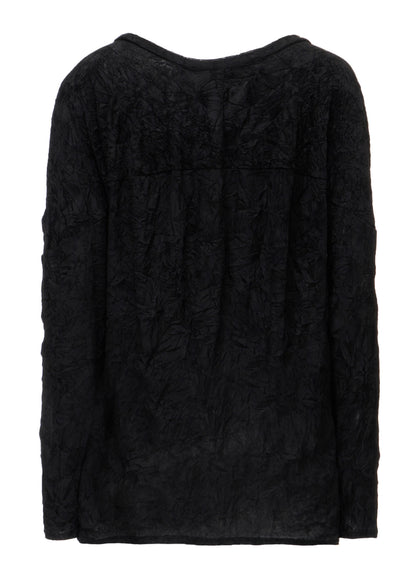 FLOCKED TULLE BALLOON LONG SLEEVE T