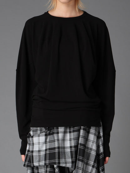 BRUSHED STRETCH JERSEY BALLOON LONG SLEEVE T