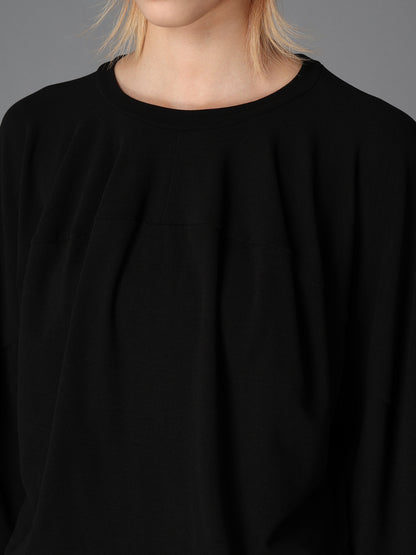 BRUSHED STRETCH JERSEY BALLOON LONG SLEEVE T