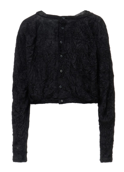 FLOCKED TULLE BALLOON CARDIGAN