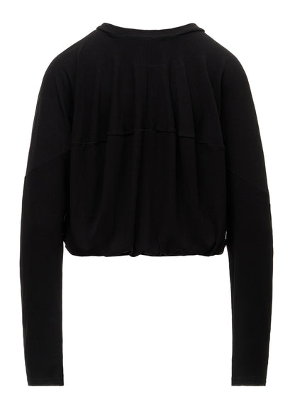 BRUSHED STRETCH JERSEY BALLOON CARDIGAN