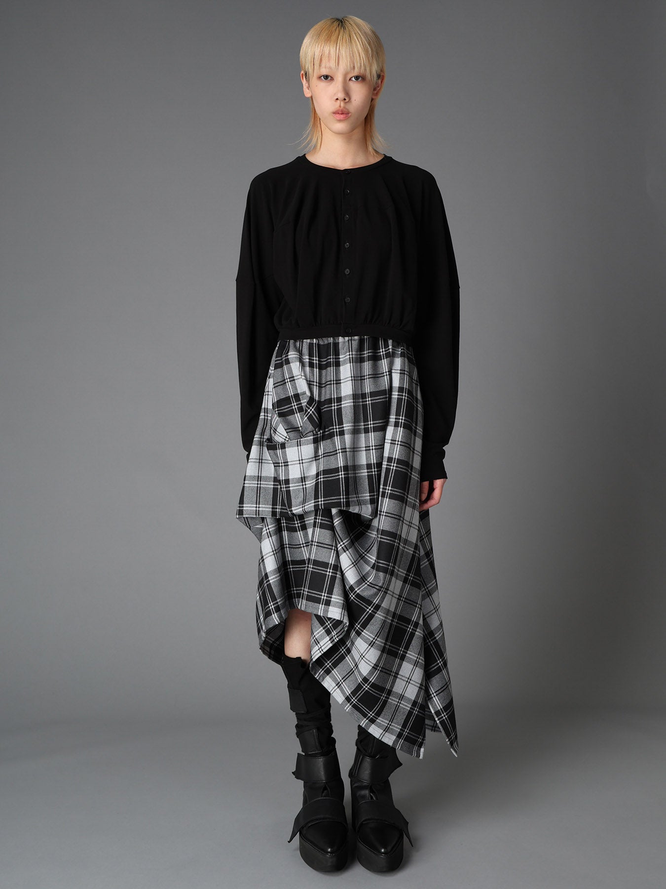 BRUSHED STRETCH JERSEY BALLOON CARDIGAN