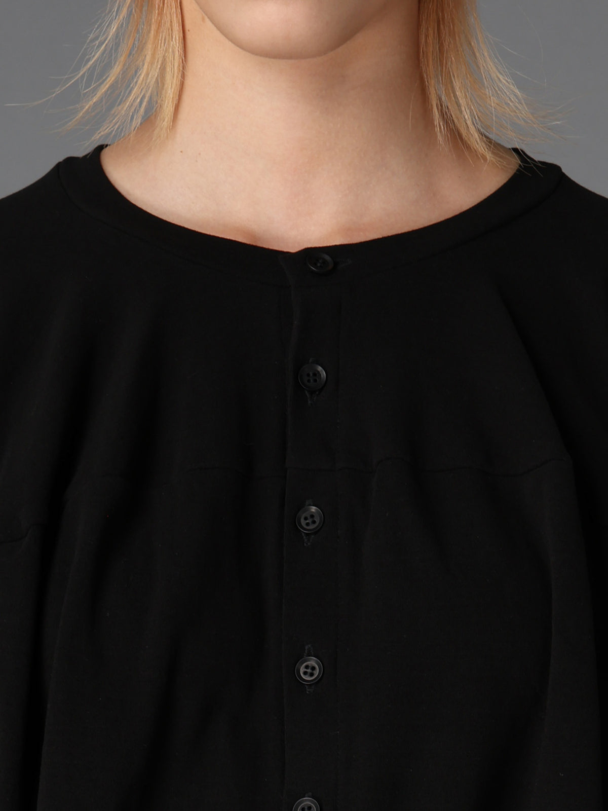 BRUSHED STRETCH JERSEY BALLOON CARDIGAN
