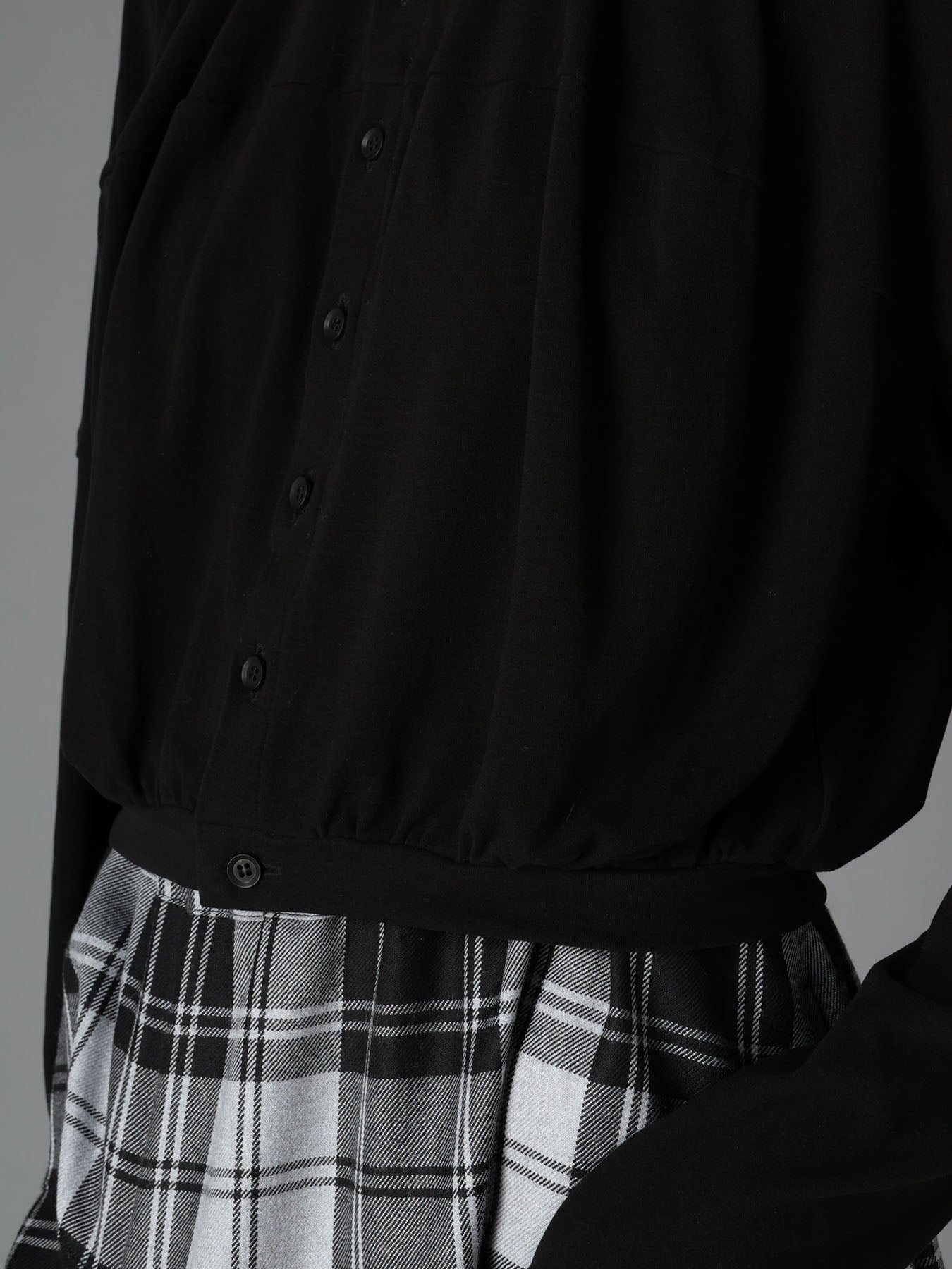 BRUSHED STRETCH JERSEY BALLOON CARDIGAN