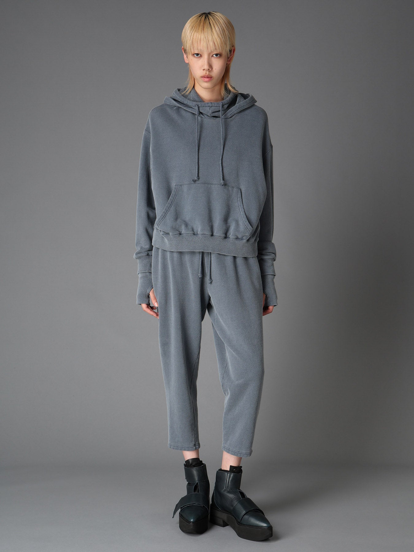 GARMENT DYED FRENCH TERRY DOUBLE HOOD PULLOVER – THE SHOP YOHJI