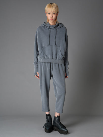 GARMENT DYED FRENCH TERRY DOUBLE HOOD PULLOVER
