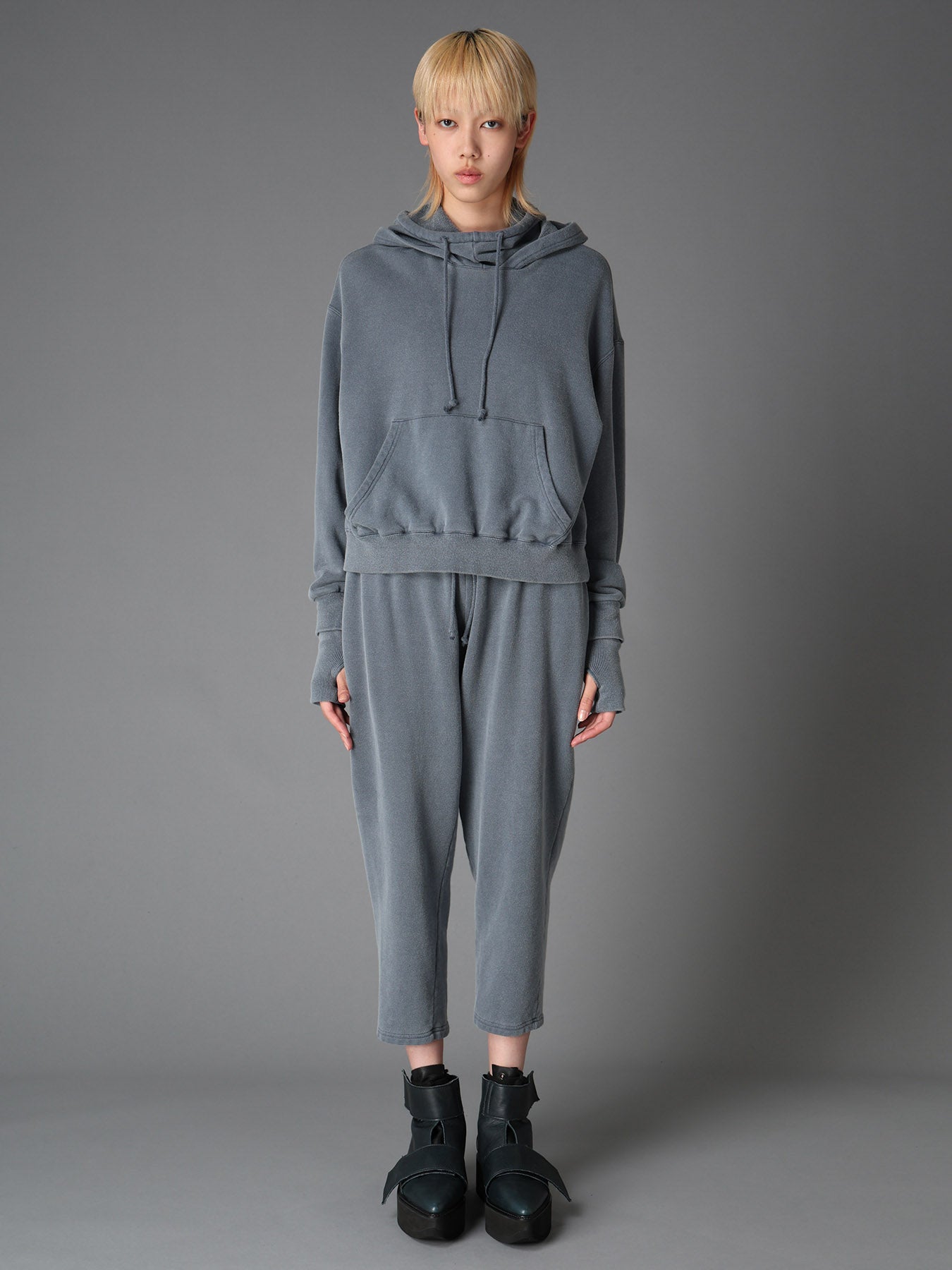 GARMENT DYED FRENCH TERRY DOUBLE HOOD PULLOVER – THE SHOP YOHJI
