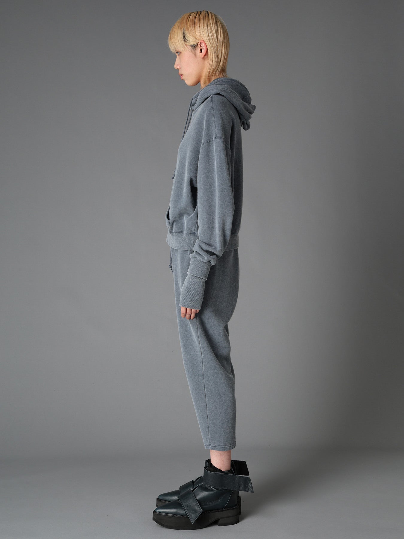 GARMENT DYED FRENCH TERRY DOUBLE HOOD PULLOVER