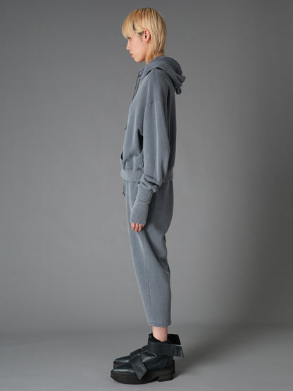 GARMENT DYED FRENCH TERRY DOUBLE HOOD PULLOVER