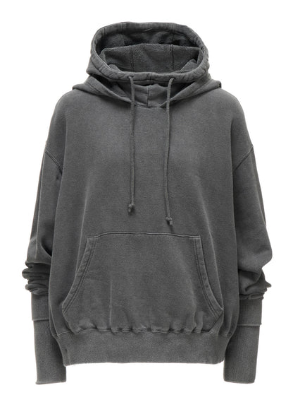 GARMENT DYED FRENCH TERRY DOUBLE HOOD PULLOVER