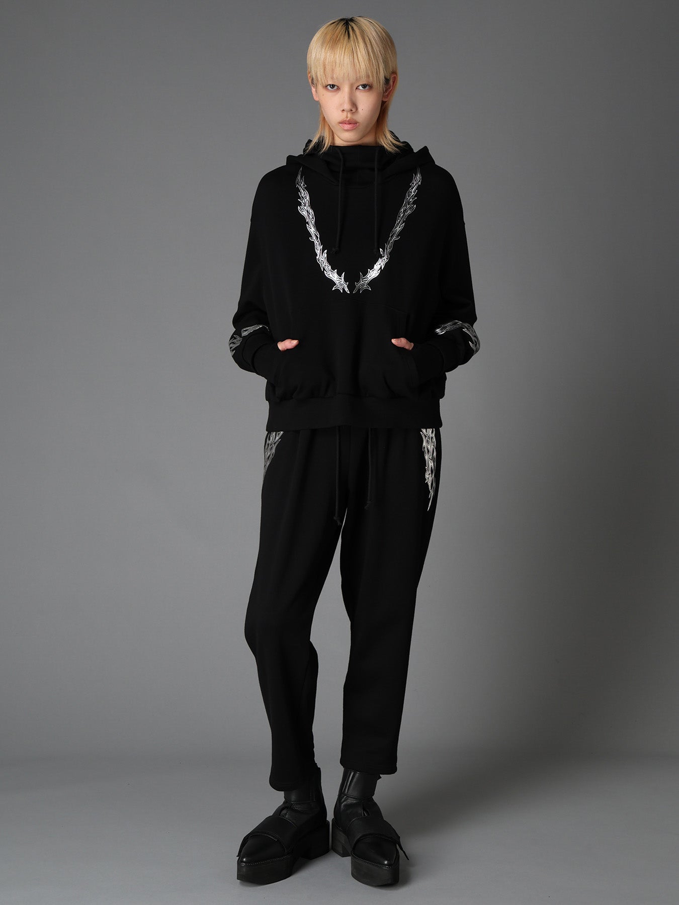 TRIBAL PRINT FRENCH TERRY DOUBLE HOOD PULLOVER – THE SHOP YOHJI