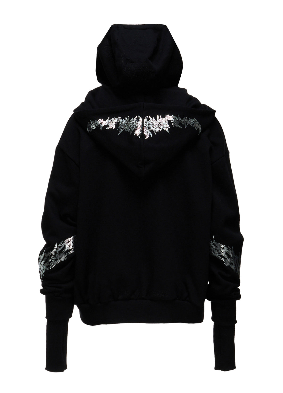 TRIBAL PRINT FRENCH TERRY DOUBLE HOOD PULLOVER