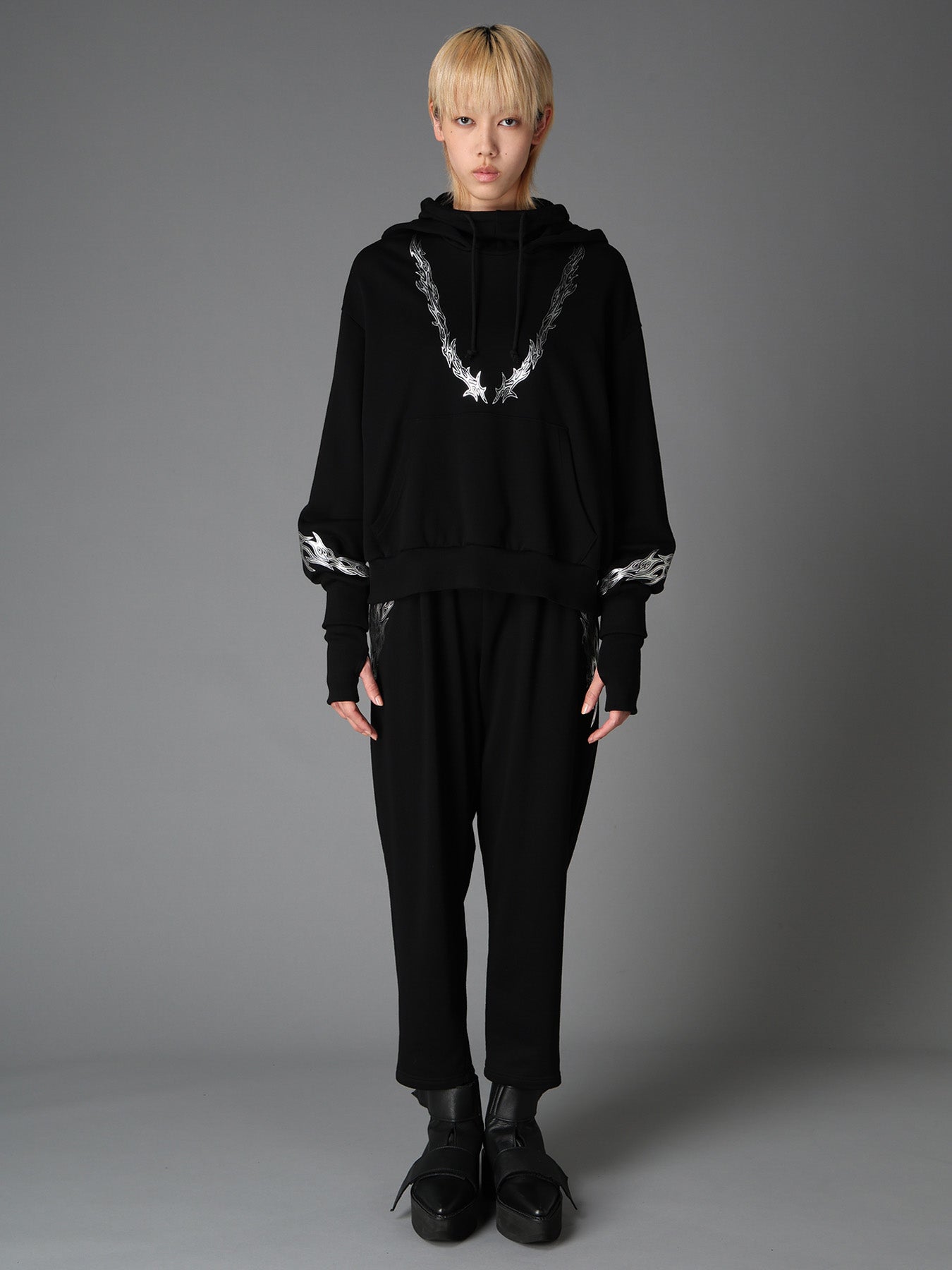 TRIBAL PRINT FRENCH TERRY DOUBLE HOOD PULLOVER – THE SHOP YOHJI