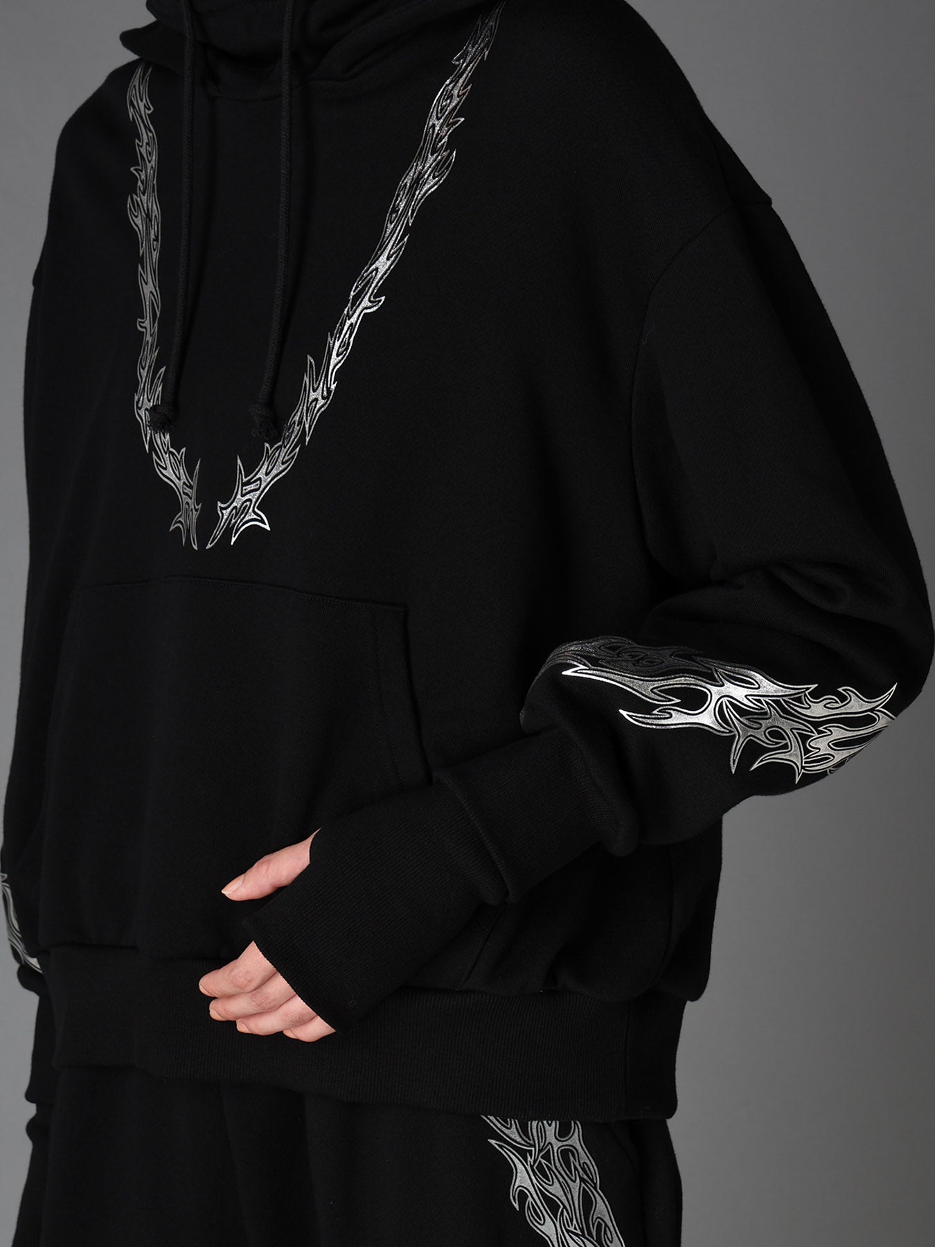 TRIBAL PRINT FRENCH TERRY DOUBLE HOOD PULLOVER – THE SHOP YOHJI
