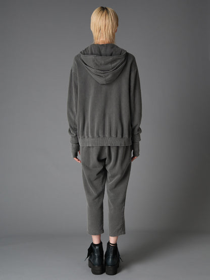 GARMENT DYED FRENCH TERRY DOUBLE HOOD PARKA