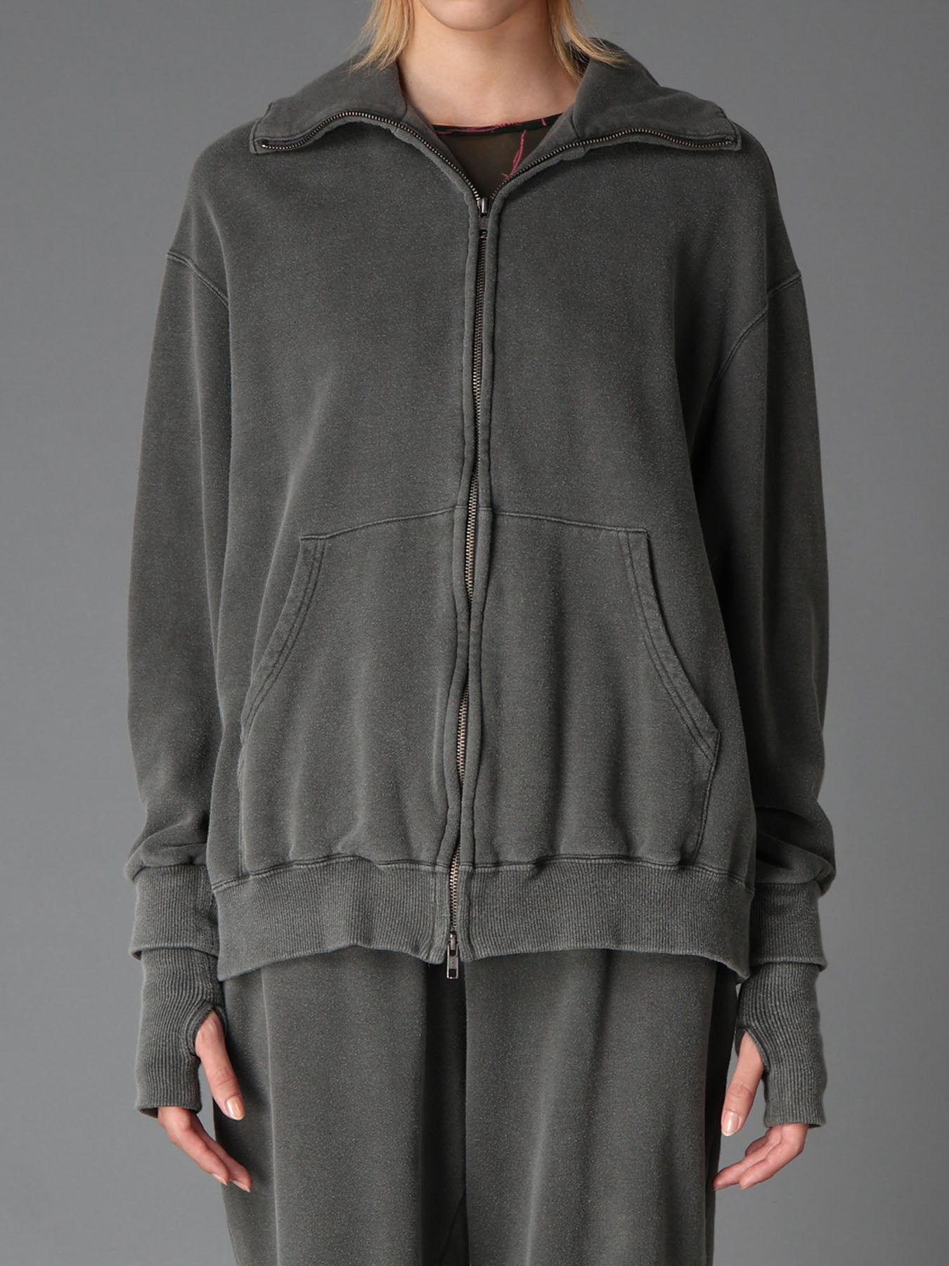 GARMENT DYED FRENCH TERRY DOUBLE HOOD PARKA