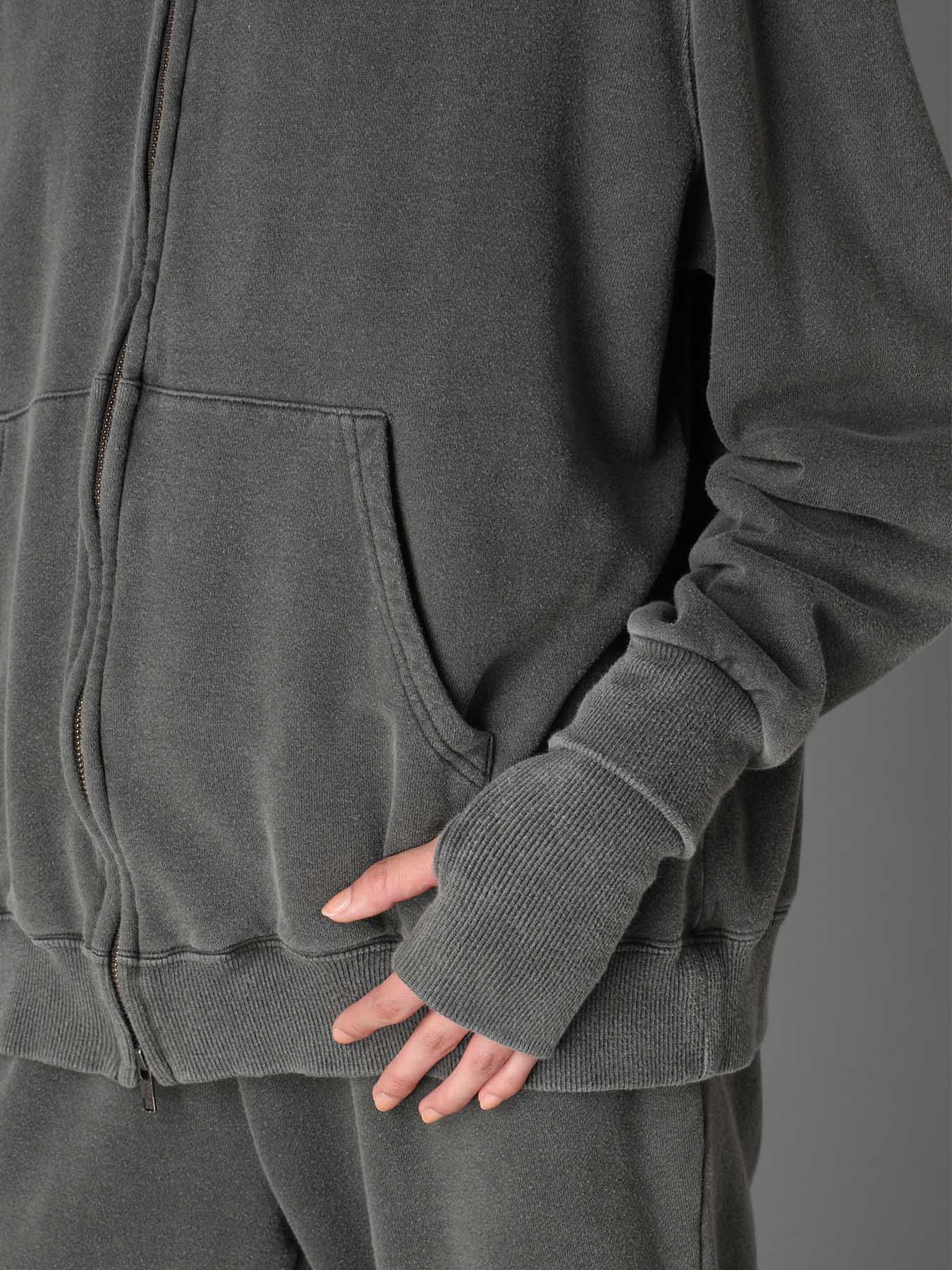 GARMENT DYED FRENCH TERRY DOUBLE HOOD PARKA