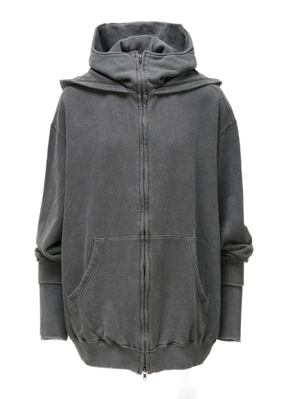 GARMENT DYED FRENCH TERRY DOUBLE HOOD PARKA