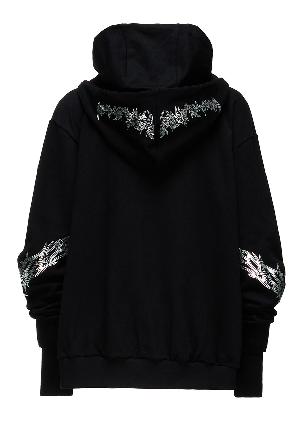 TRIBAL PRINT FRENCH TERRY DOUBLE HOOD PARKA