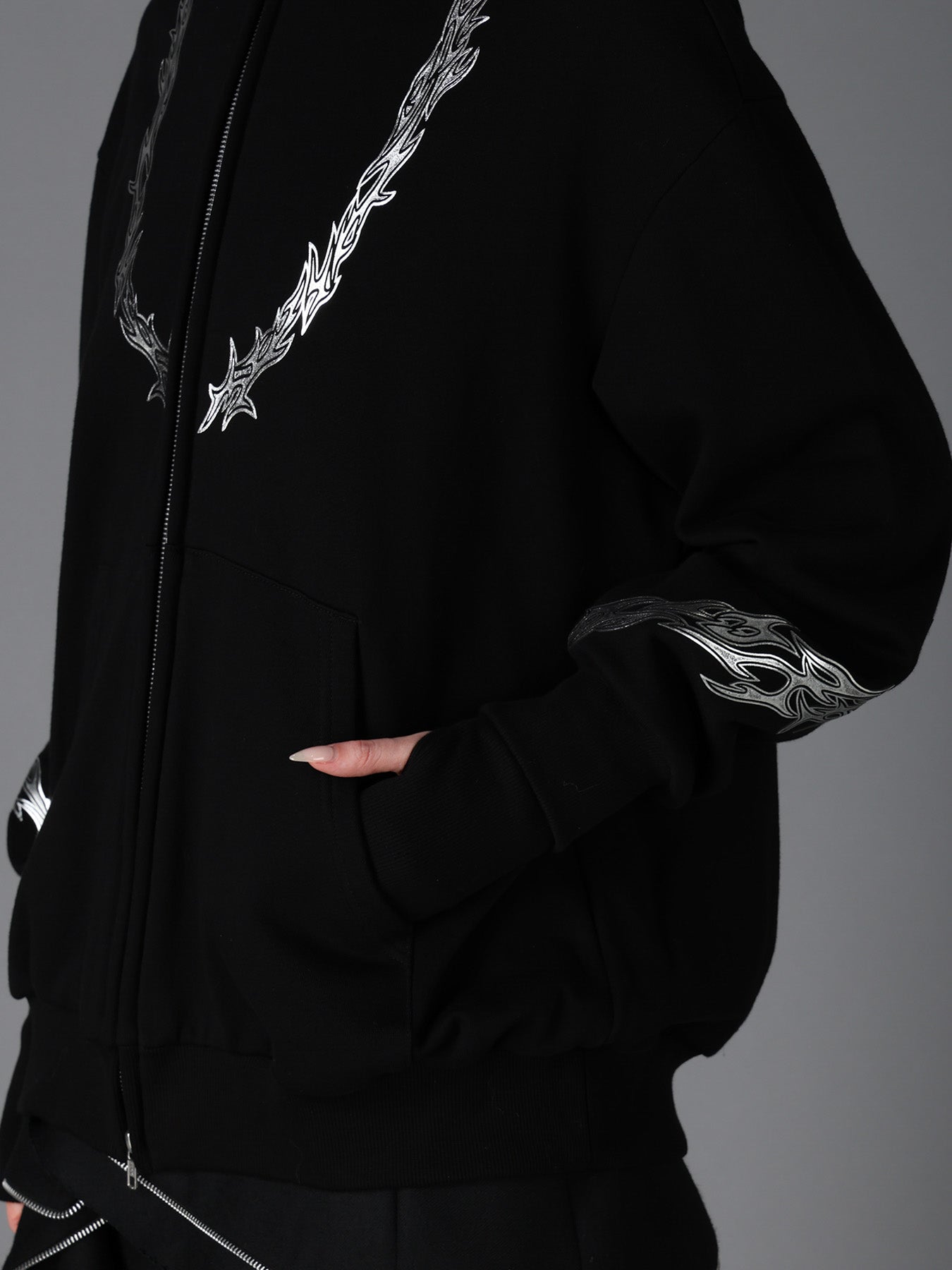 TRIBAL PRINT FRENCH TERRY DOUBLE HOOD PARKA – THE SHOP YOHJI YAMAMOTO