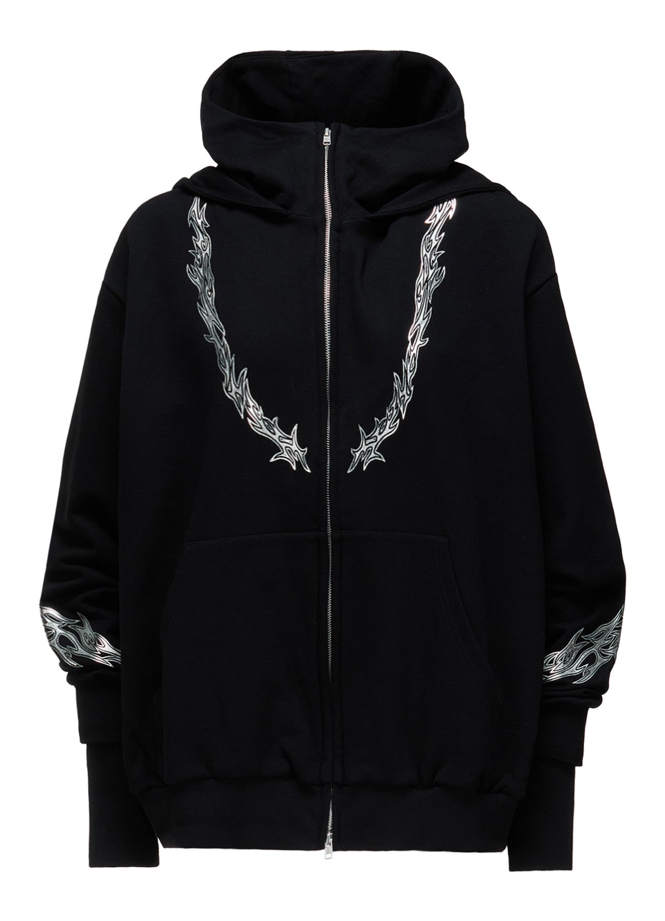 TRIBAL PRINT FRENCH TERRY DOUBLE HOOD PARKA – THE SHOP YOHJI YAMAMOTO