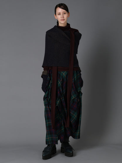 W/ SINGLE JERSEY SCARF DETAIL HOODED T SHIRT