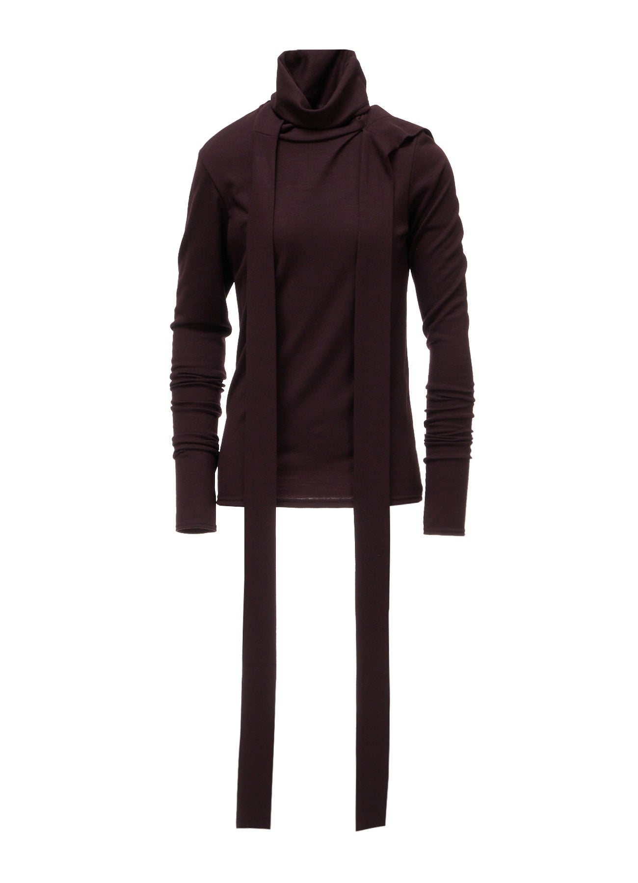 W/ SINGLE JERSEY SCARF DETAIL HOODED T SHIRT