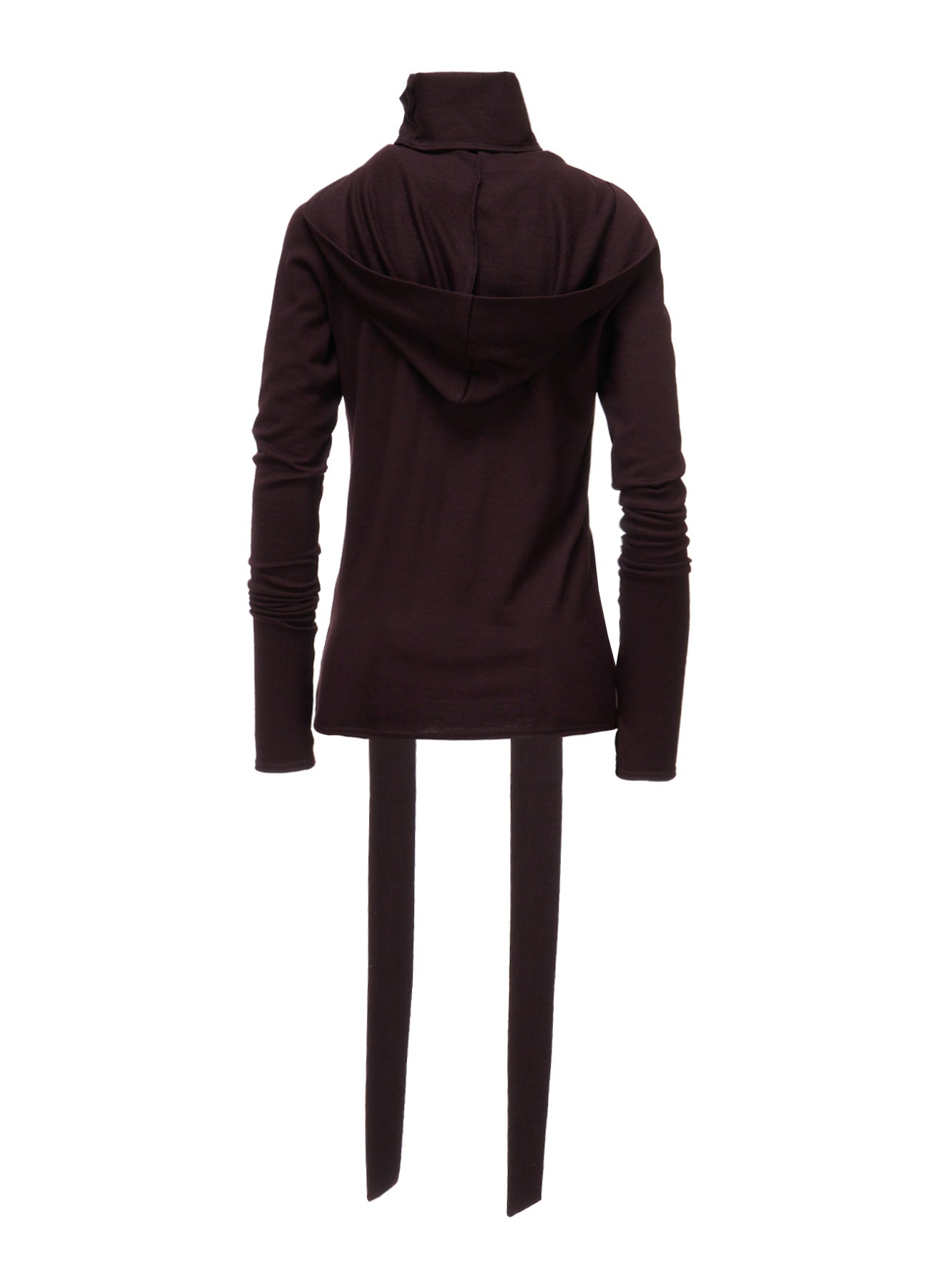 W/ SINGLE JERSEY SCARF DETAIL HOODED T SHIRT