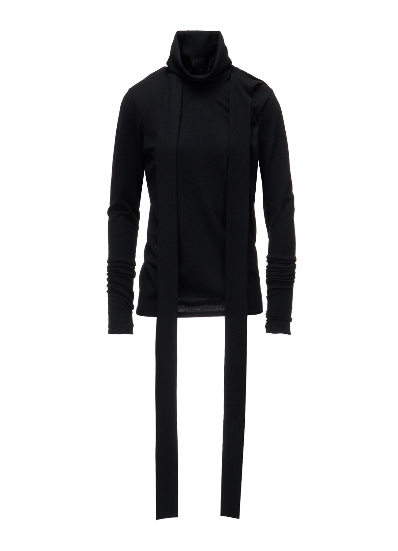 W/ SINGLE JERSEY SCARF DETAIL HOODED T SHIRT