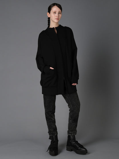 DOUBLE FACE JERSEY LONG ZIP BLOUSON
