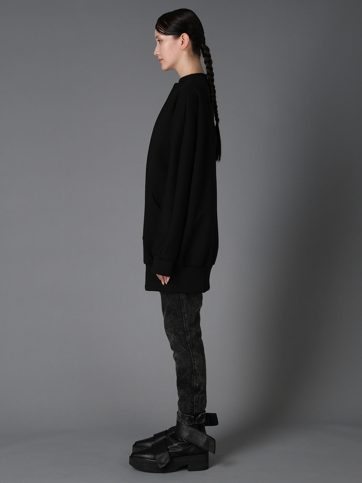 DOUBLE FACE JERSEY LONG ZIP BLOUSON