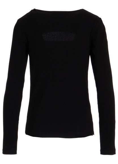 C/ RIB SLIT CHEST LONG SLEEVE T