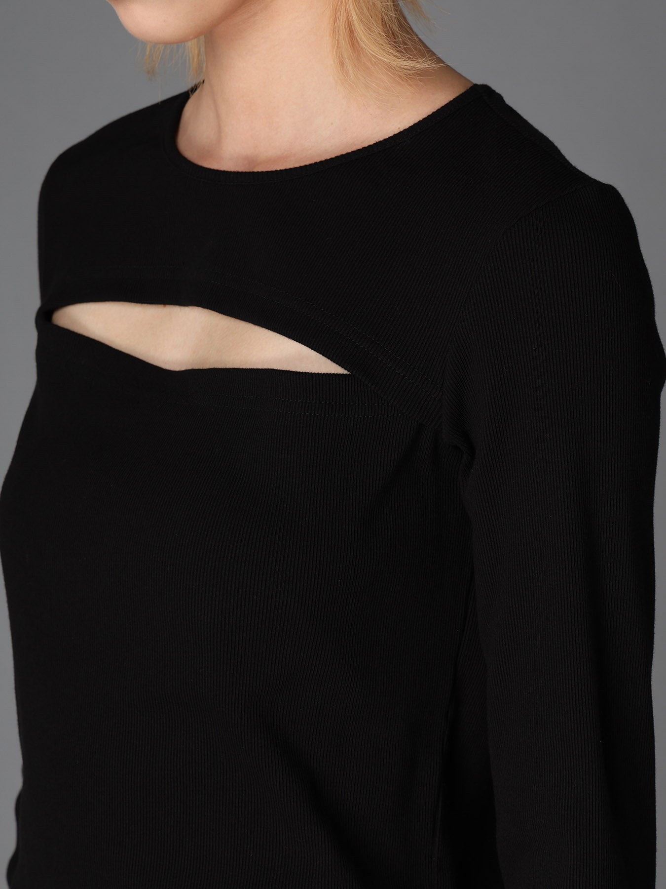 C/ RIB SLIT CHEST LONG SLEEVE T – THE SHOP YOHJI YAMAMOTO