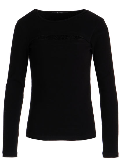 C/ RIB SLIT CHEST LONG SLEEVE T